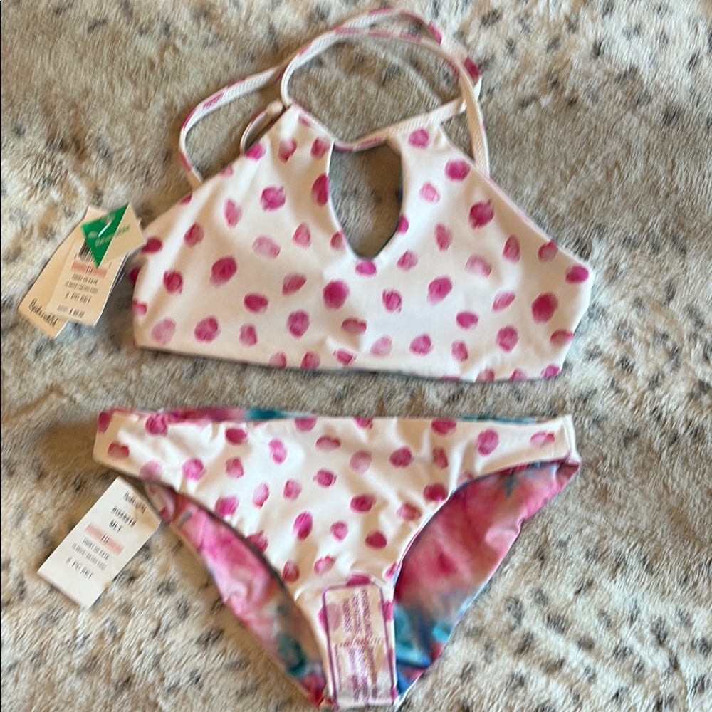 NWT! Reversible!! Splendid ‘Twist of Fate’ Bikini Swim Set. High neck retro pant